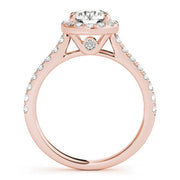 14K Gold Oval Diamond Halo Engagement Ring