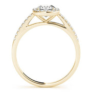 14K Gold Cushion Cut Diamond Halo Engagement Ring