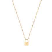 14k Yellow Gold Rehana Diamond Padlock Necklace