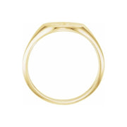 14k Yellow Gold Diamond Starburst Signet Ring .02CTW