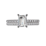 14K White Gold Lab Grown Emerald Cut Diamond Solitaire Engagement Ring