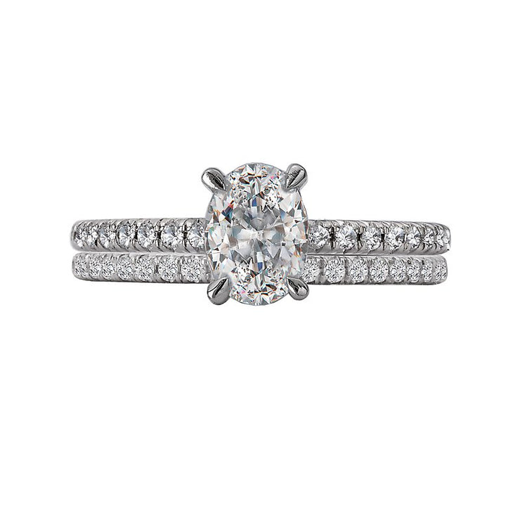 14K White Gold Oval Lab Grown Diamond Solitaire Engagement Ring