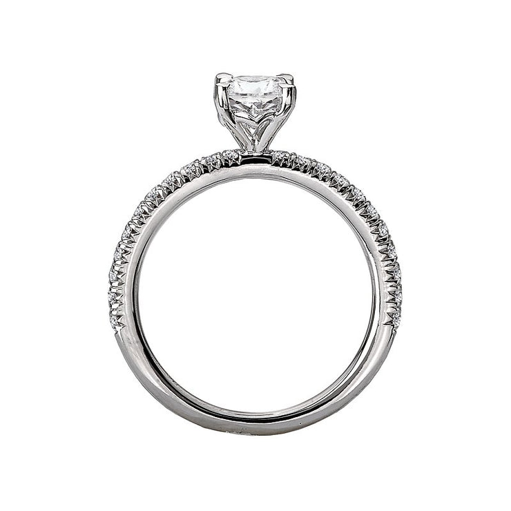 14K White Gold Oval Lab Grown Diamond Solitaire Engagement Ring