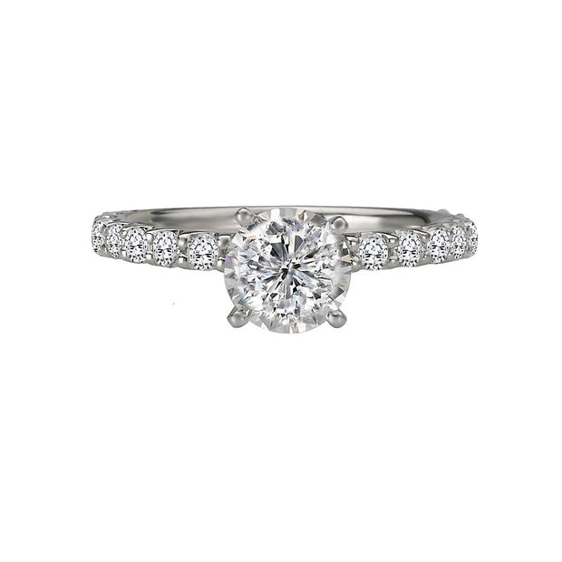 14K White Gold Round Lab Grown Diamond Solitaire Engagement Ring
