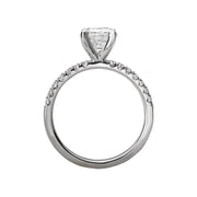 14K White Gold Round Lab Grown Diamond Engagement Ring