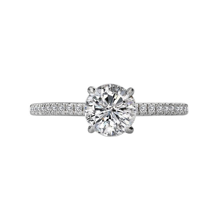 14K White Gold Round Lab Grown Diamond Solitaire Engagement Ring