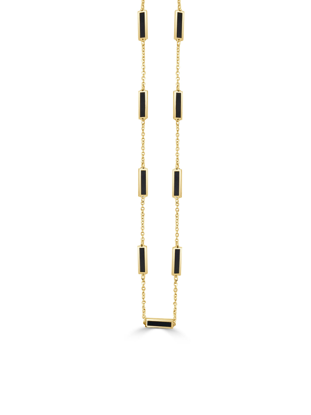 14k Yellow Gold Black Onyx 10-Station Necklace – Avant Garde
