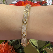 14K Yellow Gold Lab-Grown Diamond Bangle Bracelet