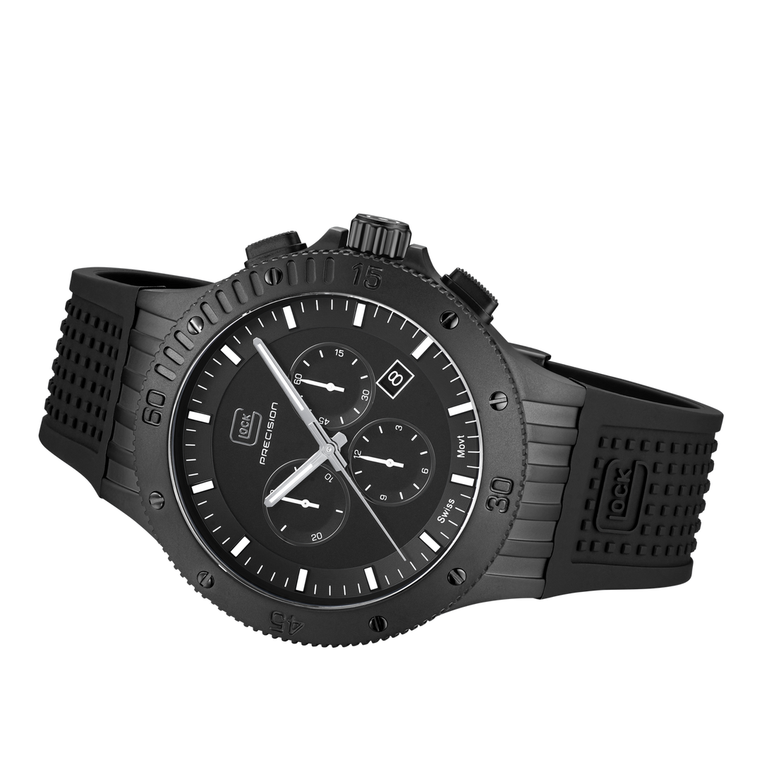 Glock Men's Black Stainless Steel Chronograph Quartz Watch GW-42-2