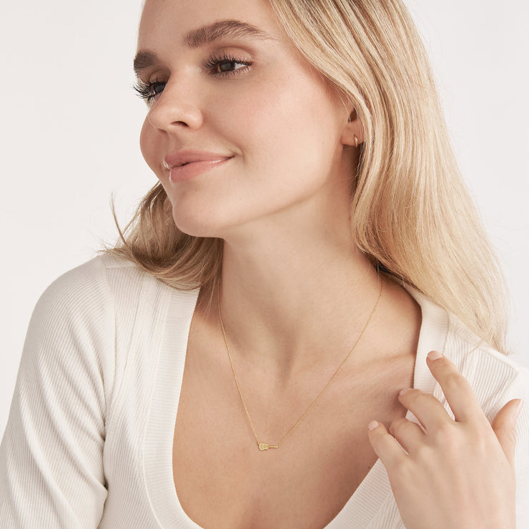 14K Yellow Gold Mini Guitar Necklace