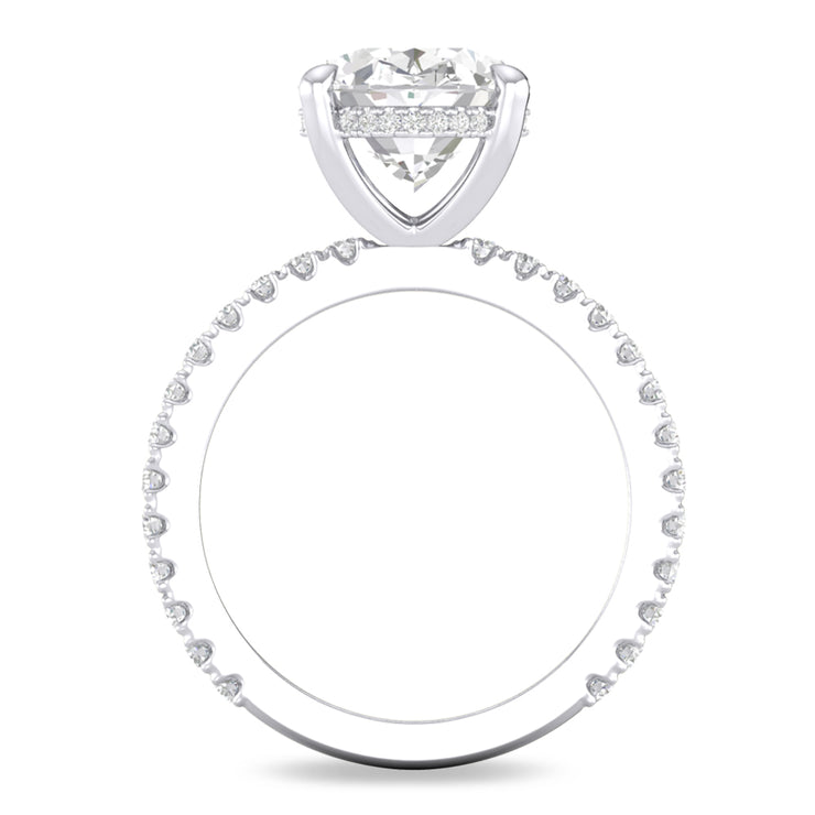 14K White Gold 2.5Ct. Oval Diamond Hidden Halo Engagement Ring