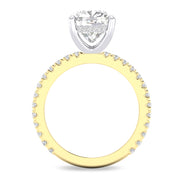14K Yellow Gold 2.5Ct. Cushion Cut Diamond Engagement Ring