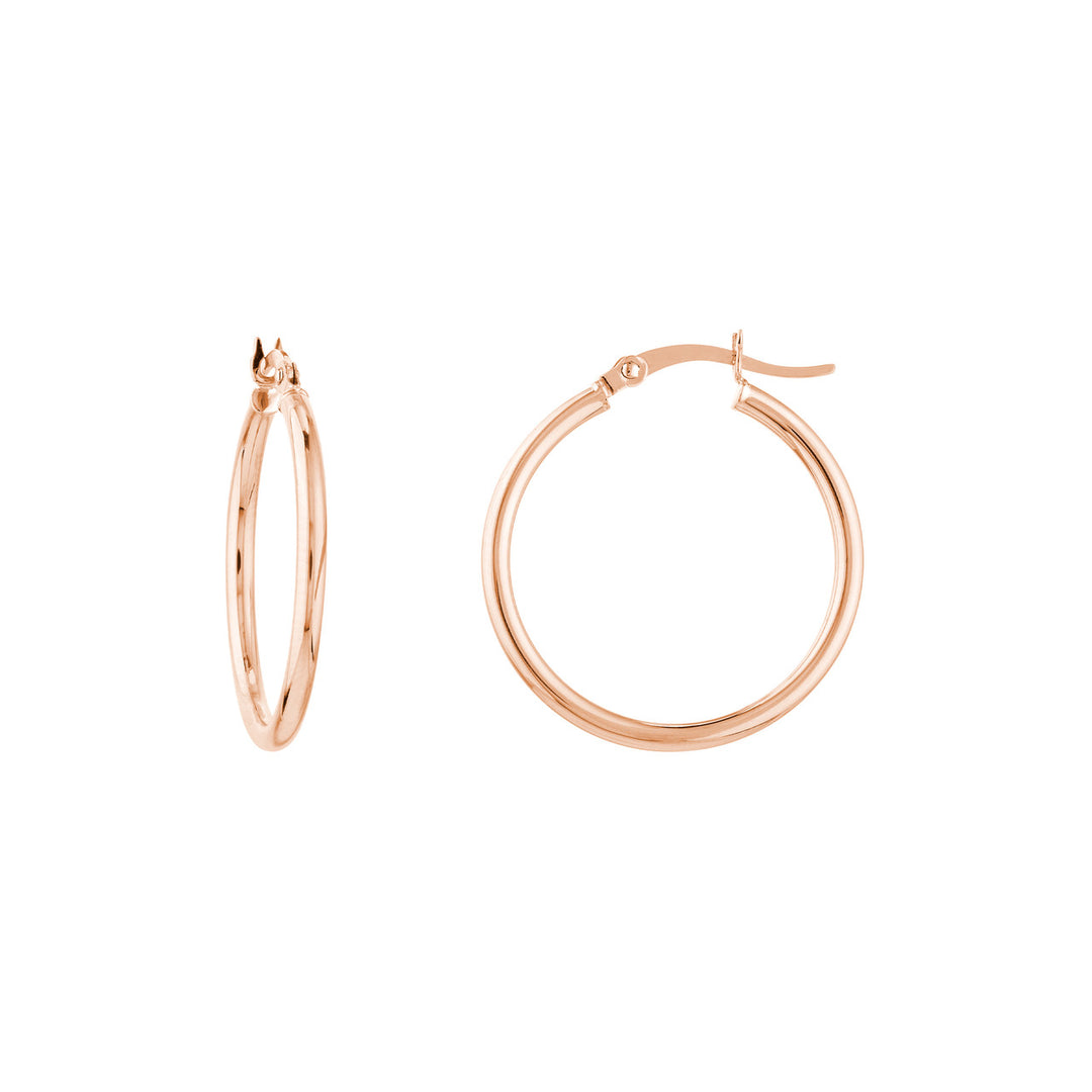 14K Gold 2mm x 25mm Polished Hoop Earrings – Avant Garde