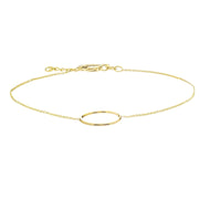 14k Gold Adjustable Wire Circle Bracelet