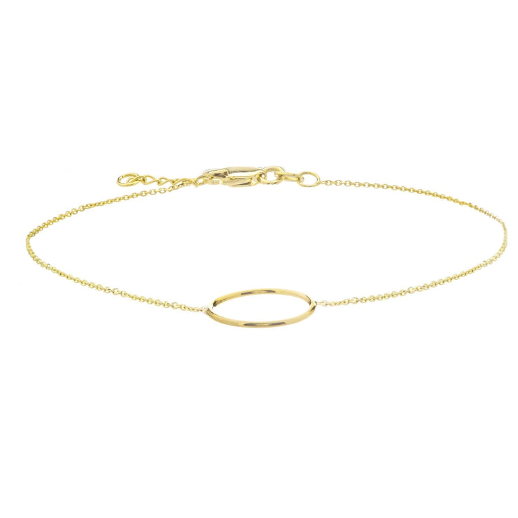 14k Gold Adjustable Wire Circle Bracelet