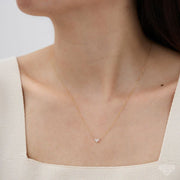 14k Yellow Gold Baguette White Sapphire Necklace
