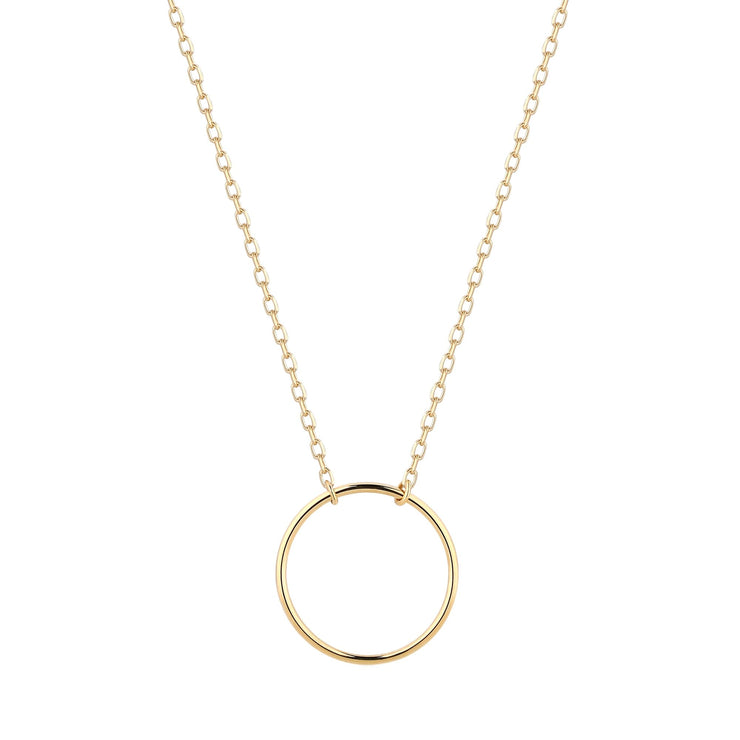 14k Yellow Gold Ada Open Circle Necklace