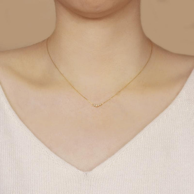 14k Yellow Gold Venus Opal & Diamond Necklace