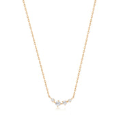 Jean | 14K Yellow Gold Rose Cut White Sapphire Necklace