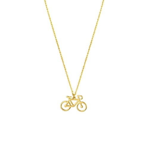 14k Yellow Gold Mini Bike Necklace