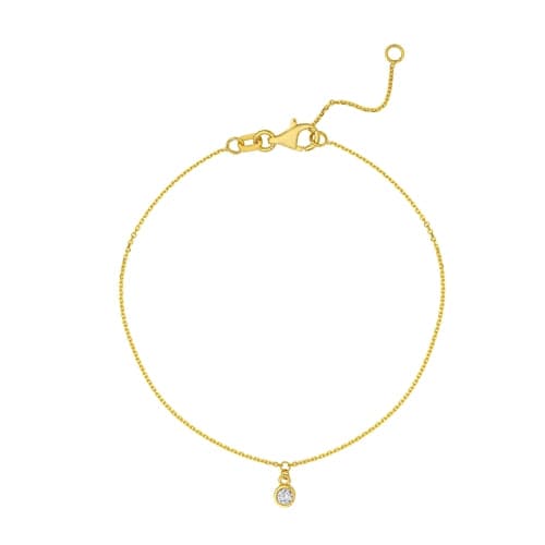 14k Yellow Gold Diamond Charm Bracelet