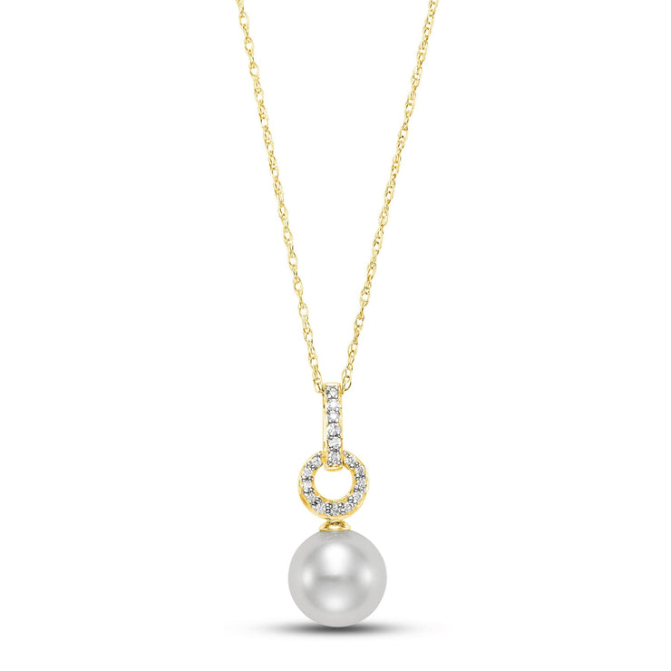 Mastoloni Freshwater Pearl Circle Diamond Necklace