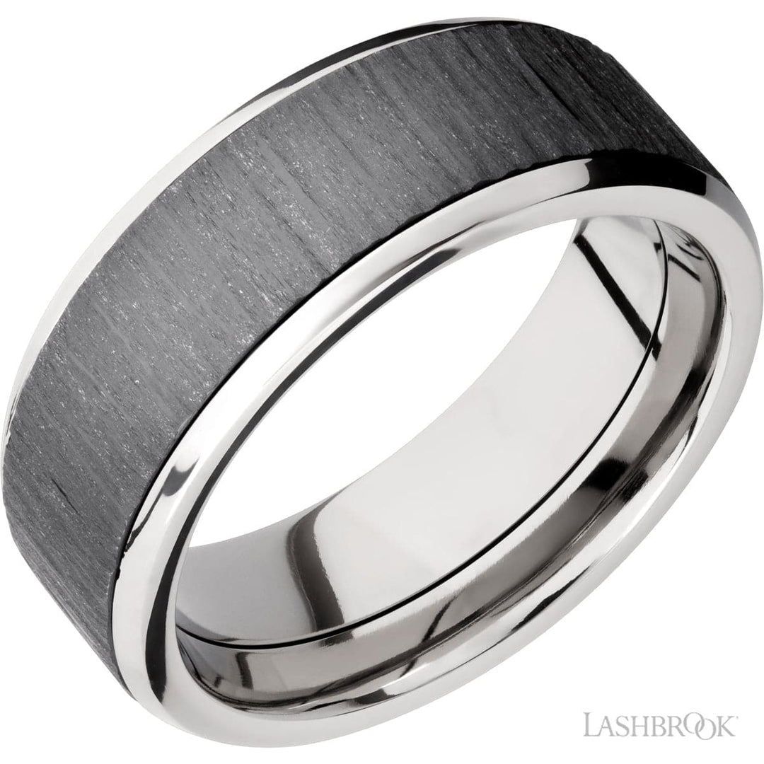 Lashbrook Titanium Zirconium Wedding Band