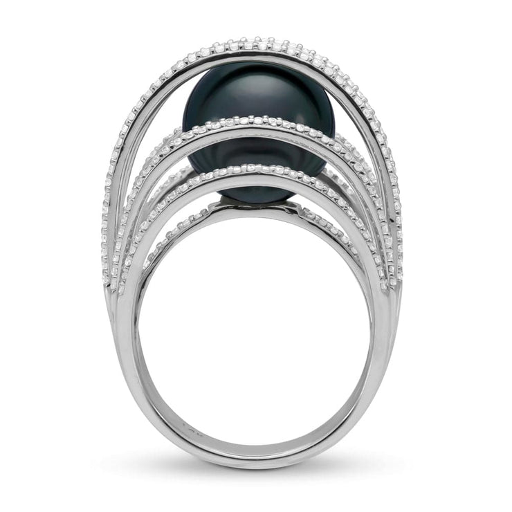 Mastoloni 11mm Tahitian Pearl & Diamond Ring