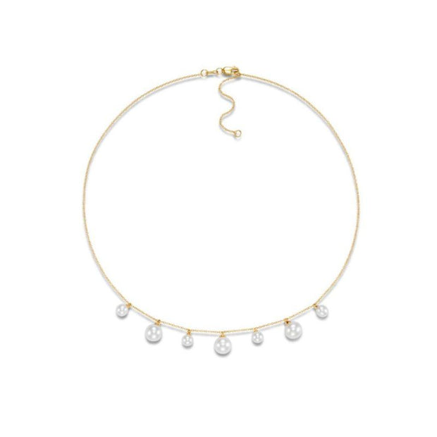 14K Yellow Gold Freshwater Pearl Drop Necklace
