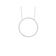 14k Gold Diamond Circle Pendant, 0.20ctw