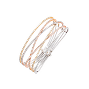 14K Multi-Color Six Row Diamond Bangle Bracelet