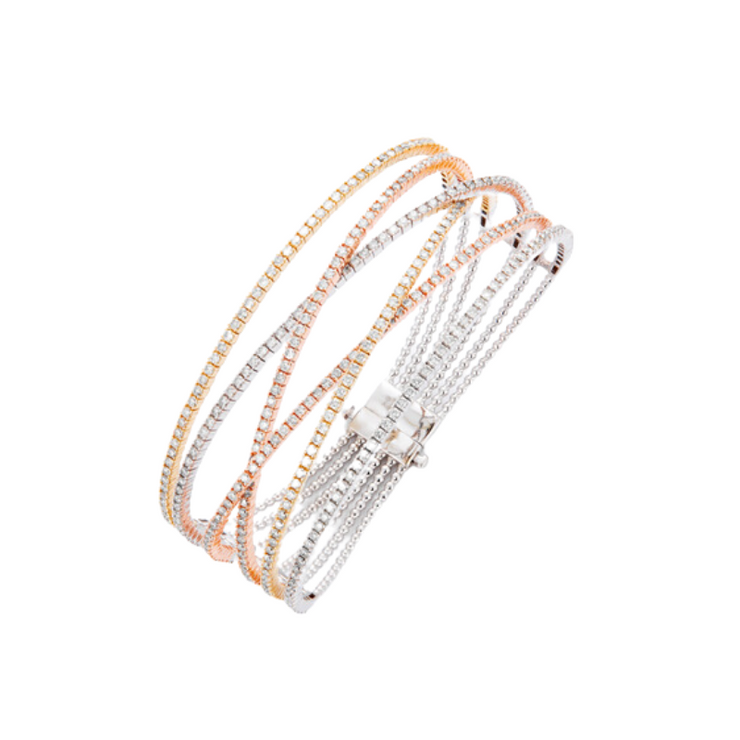 Buy Multi Color Stone Heart Charms Rose Gold Chain Bracelet Online – The  Jewelbox