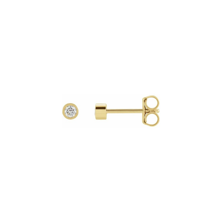 14k Yellow Gold Micro Bezel Stud Earrings .10CTW