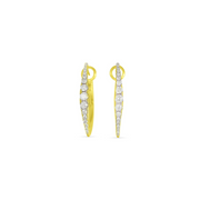 14K Yellow Gold Diamond Hoop Earrings