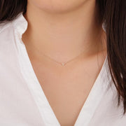 14k Yellow Gold & Diamond Clover Necklace