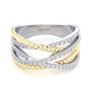 14k Yellow & White Gold Diamond Twist Ring .35ctw