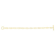 14K Gold Paperclip Toggle Link Chain Bracelet